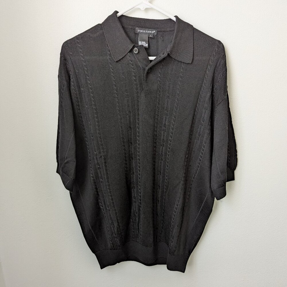 Tulliano Black Short Sleeve Sweater, Large